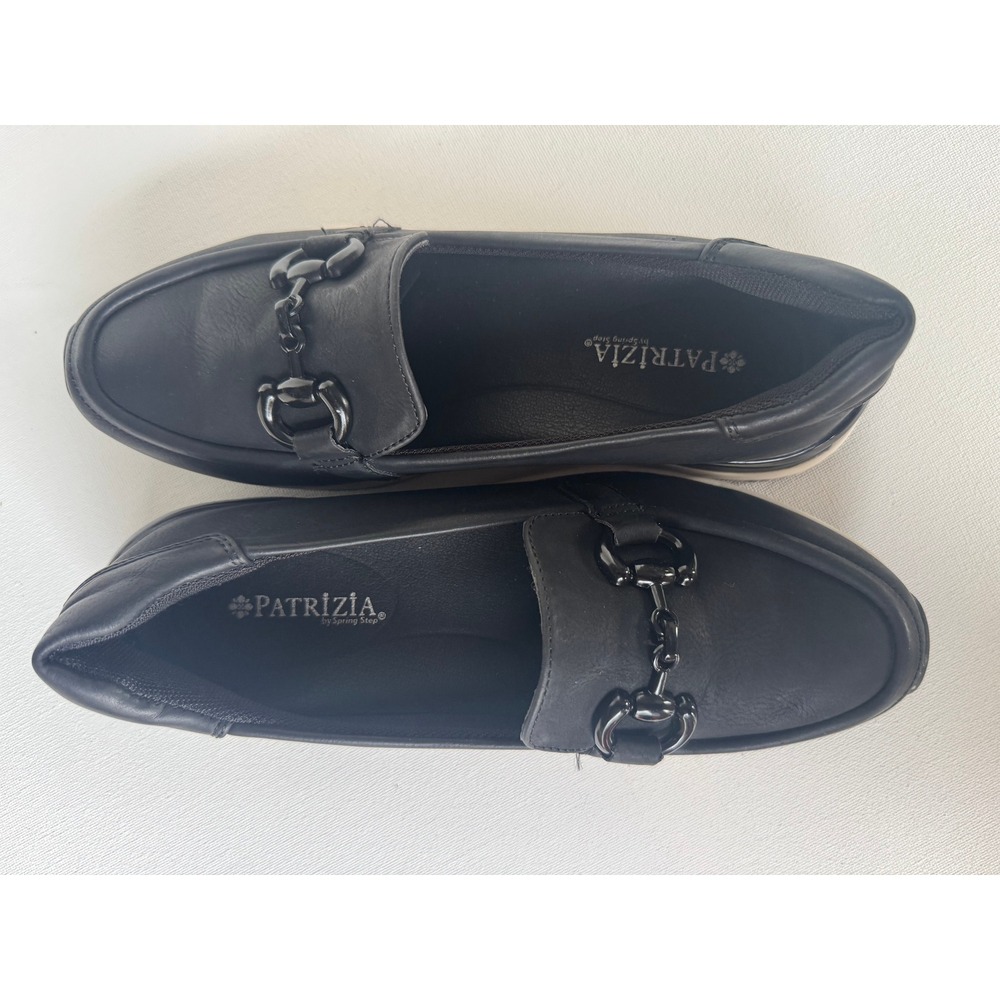 Patrizia by Spring Step‎ Black Bit Loafer Platform Wedge Shoes Size 37
